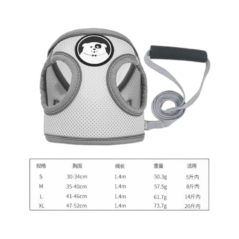 Correa de pecho de cuerda de tracción reflectante transfronteriza para mascotas estilo chaleco anti-rotura en el pecho espalda transpirable gato perro cuerda de tracción
