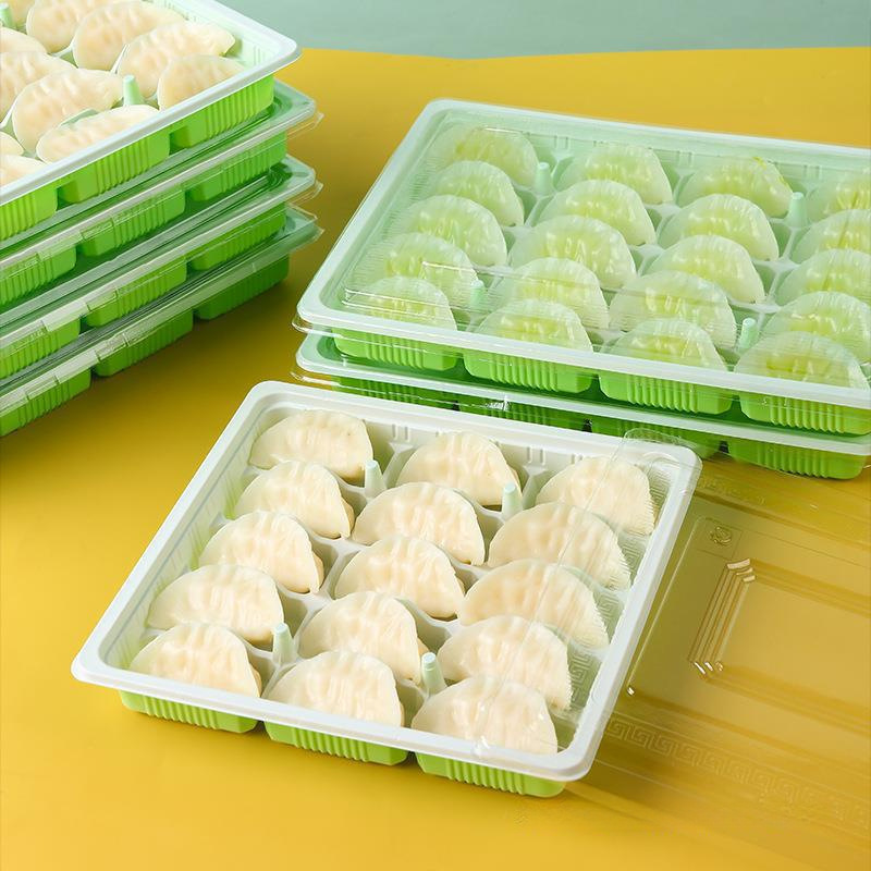 生熟外卖打包盒速冻水饺分格饺子盒盖商用塑料带一次性|undefined