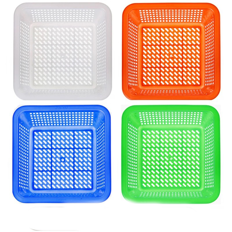Washing Vegetable Basket Plastic Basket Square Storage Basket Household Malatang Storage Basket Fruit Hollow Kitchen Frame Washing Vegetable Basket Plastic Basket Square Storage Basket Household Malatang Storage Basket Fruit Hollow Kitchen Frame
