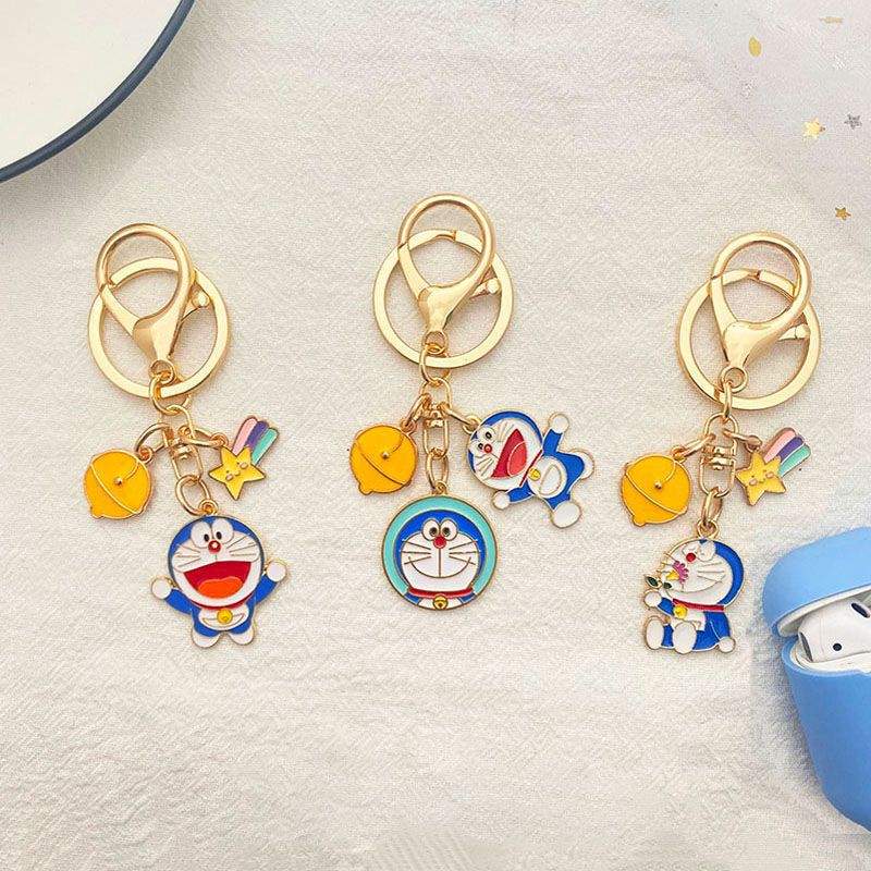 Creative cartoon Doraemon keychain couple zinc alloy Doraemon cute bag pendant ins student gift