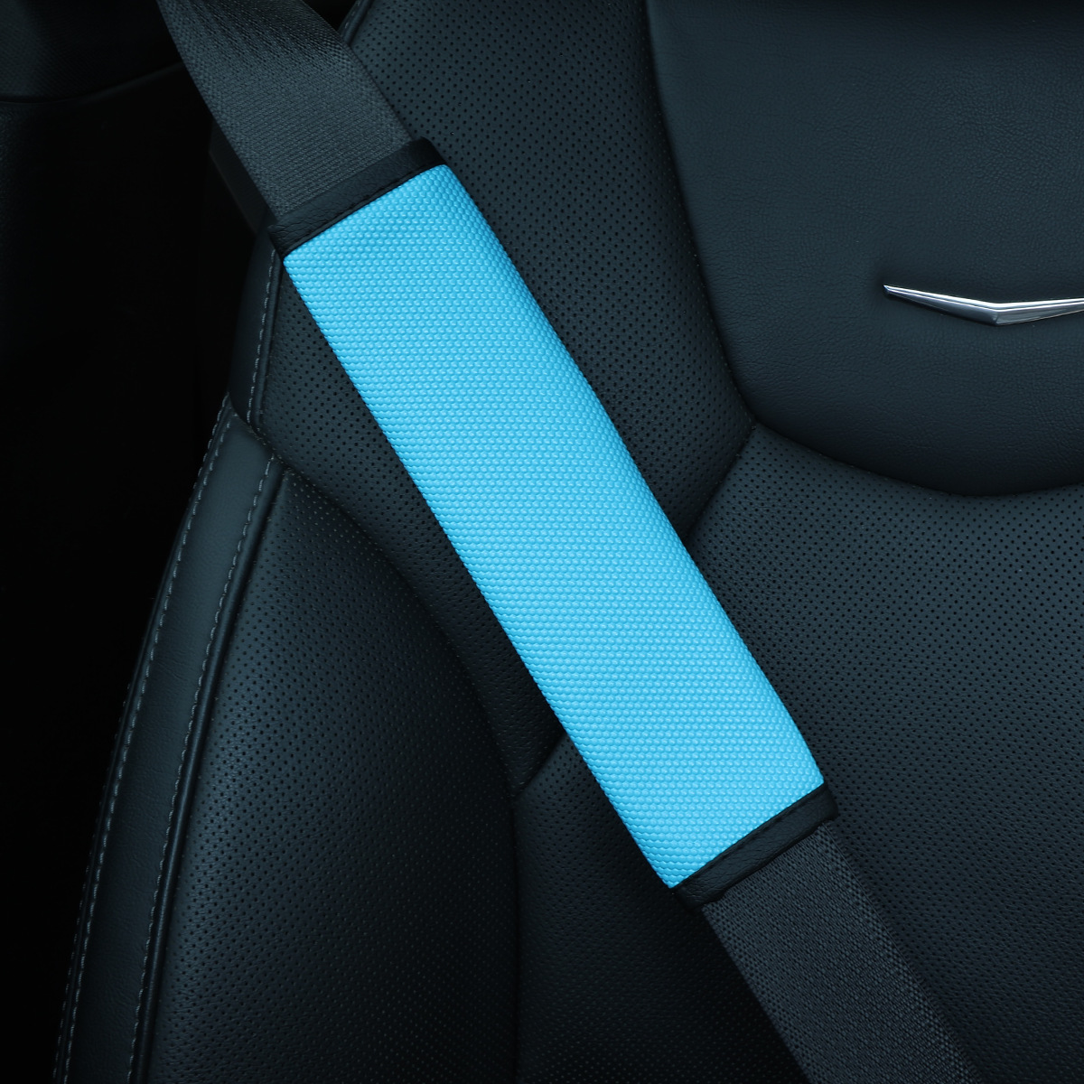 Car seatbelt shoulder pad with leather embossed basketball pattern, sports style, supports cross-border dropshipping