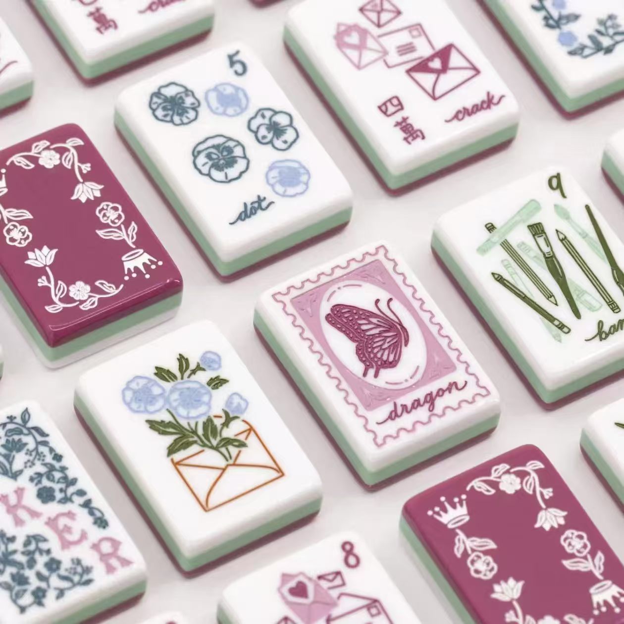 (In-Stock Direct Shipment) Acrylic American-Style Mahjong Tiles No. 36, Heirloom Family Gift, Handcrafted Mahjong Tiles for Home Use