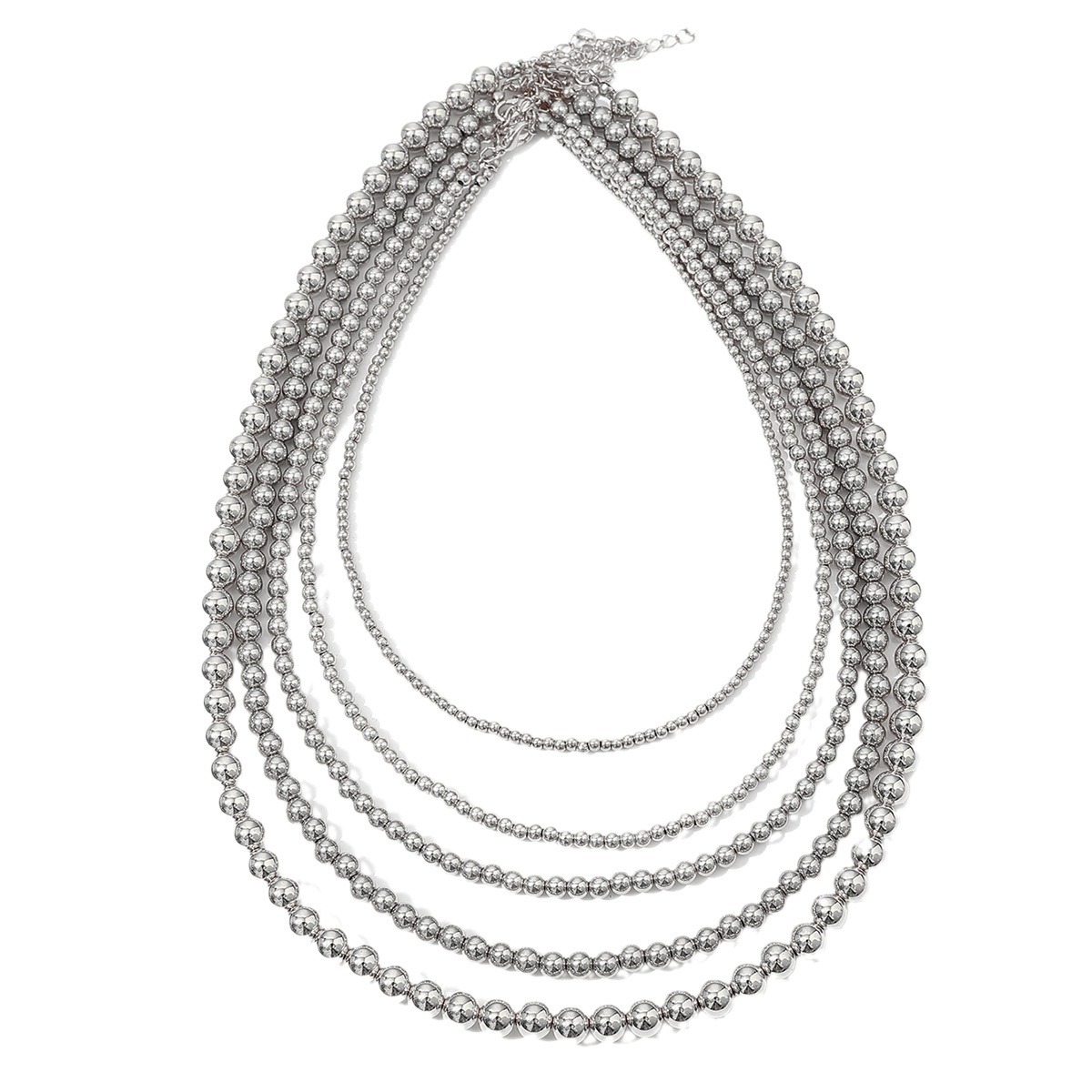 Collier ras-de-cou à perles rondes multicouches, style rétro simple, européen et américain, pour femme._voghion.com