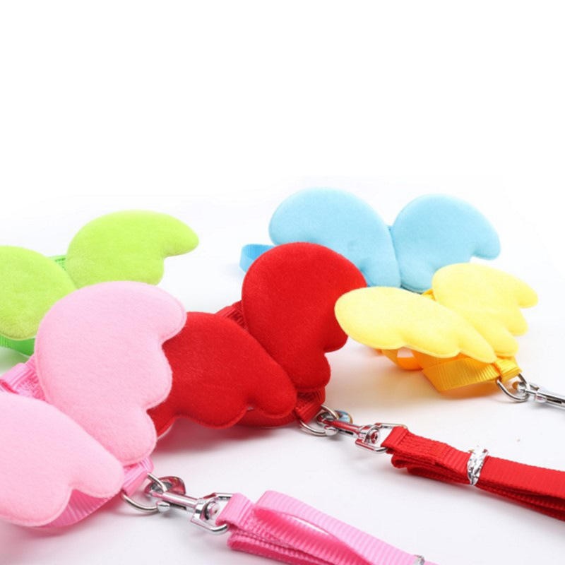 Gato mascota cuerda de tracción Ángel alas de pecho Correa gatito tracción cuerda pecho Correa en forma de I gato tracción