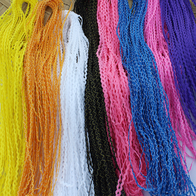 Decoración de ropa Buyi Miao bordado estilo étnico correas de onda en forma de S marinero con tela de encaje accesorios Miao