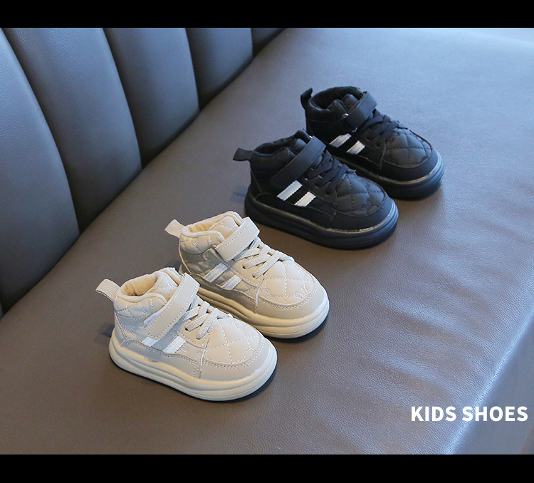 Winter children's sports with plush thick board warm bread men's and women's shoes, waterproof shoes_voghion.com