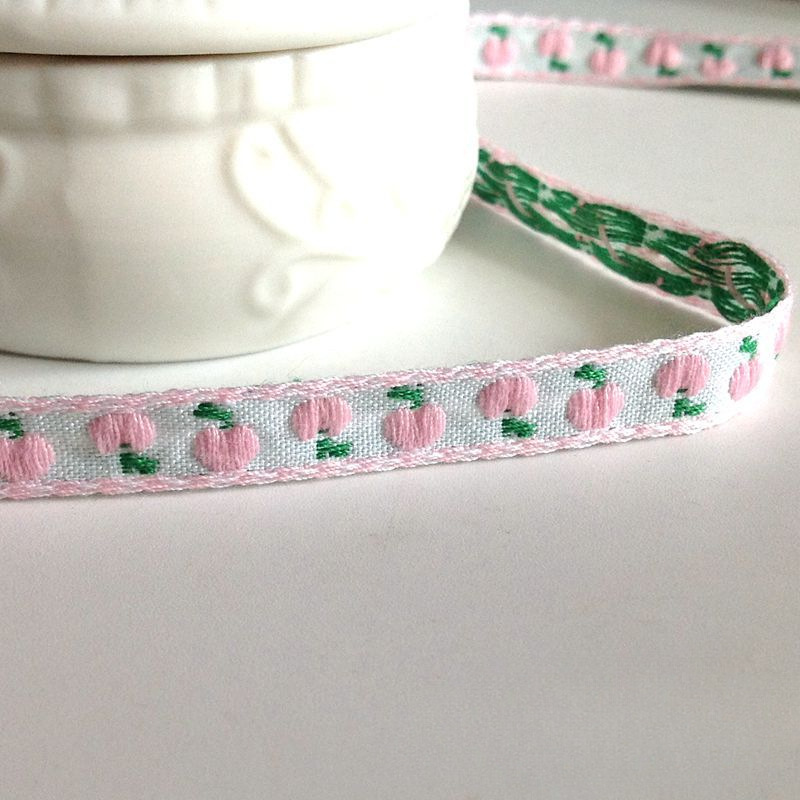 Accesorios hechos a mano cinta zakka algodón lindo dibujos animados bordado de frutas encaje tela tela tocado ropa de bebé