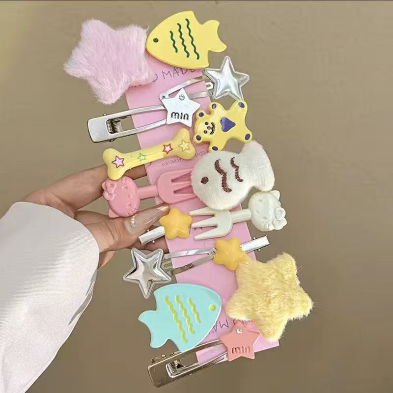 セット 50 前髪クリップかわいいヘアピン日本のピンクのハートの組み合わせヘアピン甘い女の子漫画の頭飾り|undefined