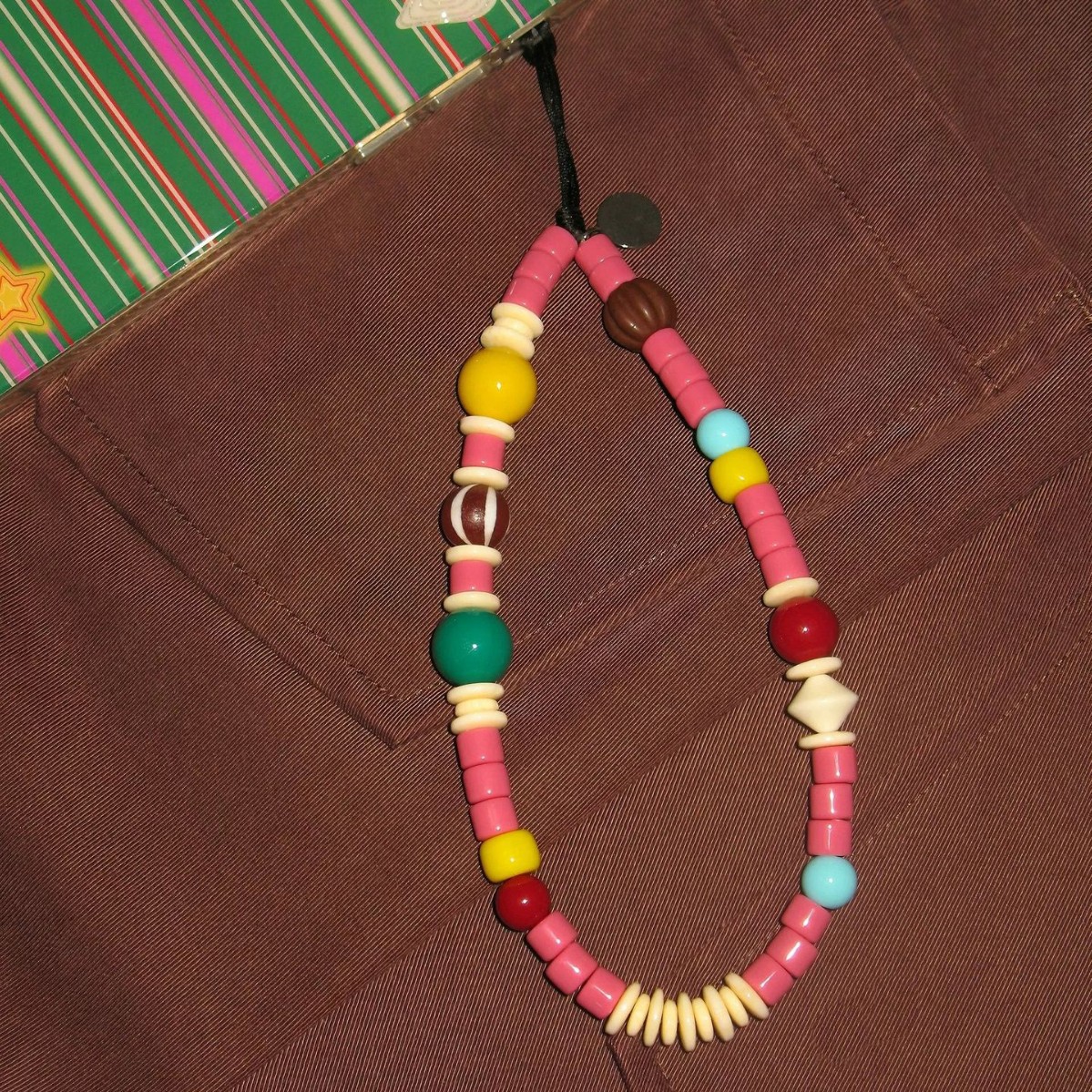 Casual Style Casual Geometric PP PVC Beaded Mobile Phone Chain