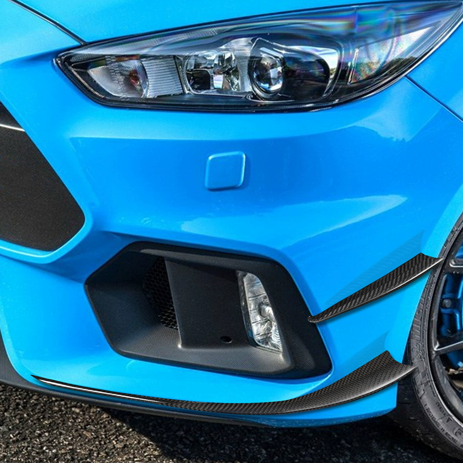 Подходит для новых моделей Ford Fox RS 15-18 передняя углеродистая стальная планка, нож для ветрового стекла, внешняя отделка автомобиля, аксессуары