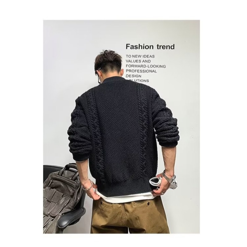 Men's solid color demi-season cardigan