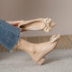 2023 new French style low heel square toe shallow mouth single-layer shoes women's soft bottom flat shoes design sense niche spring and autumn fashion