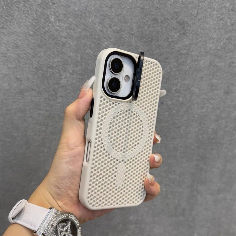 Apple 16 携帯電話ケースに適したレンズホルダー夏ハニカム中空放熱 iPhone15promax 磁気吸引新|undefined