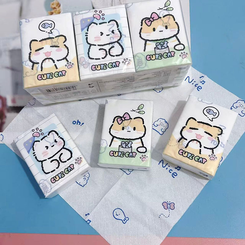 Printed Handkerchief Paper Mark Kitten Printed Paper Towel Student Portable Small Bag Paper Facial Tissue Toilet Paper Napkin Printed Handkerchief Paper Mark Kitten Printed Paper Towel Student Portable Small Bag Paper Facial Tissue Toilet Paper Napkin