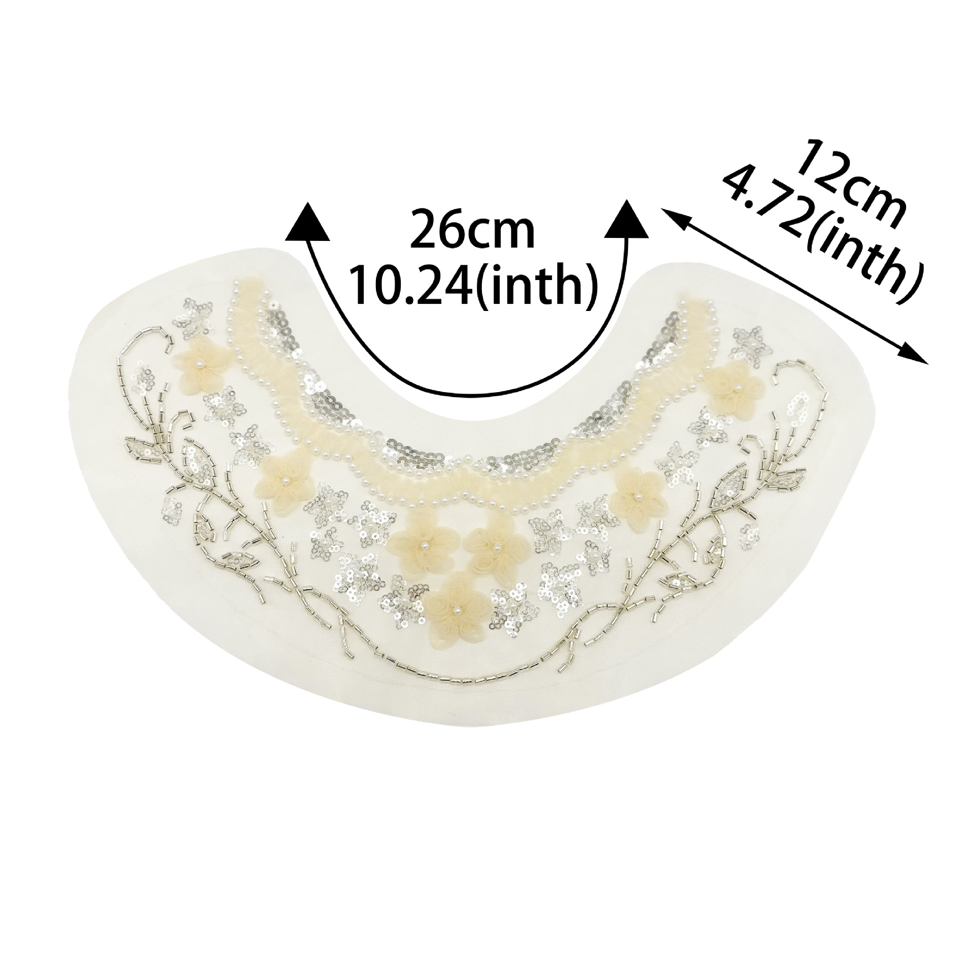 Nuevo bordado encaje esquinilla cuentas de clavos delanteras collar vestido decoración decoración decal de pecho transfronteriza