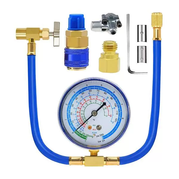 R134a汽车空调加氟制冷剂冷媒工具加氟管件套装