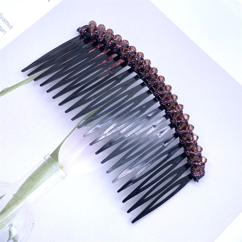 Venta caliente de cristal de bobinado peine de pelo insertar peine dos yuanes tienda de accesorios para el cabello accesorios para la cabeza suministro de dos yuanes boutique