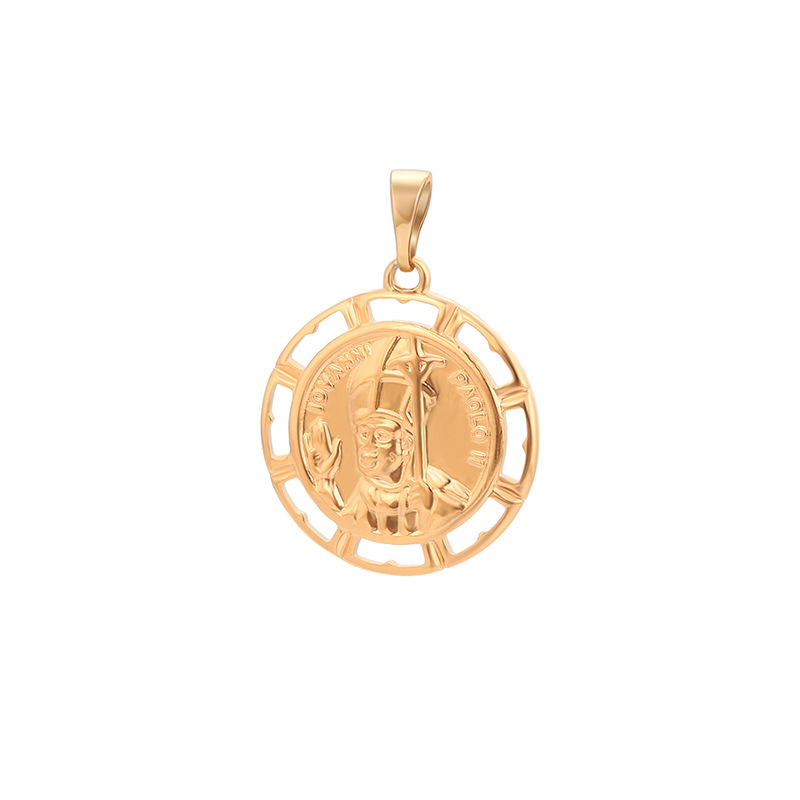 Joyas Xuping retro transfronterizas colgante de collar de geometría redonda aleación de cobre chapado 18k colgante de personalidad al por mayor