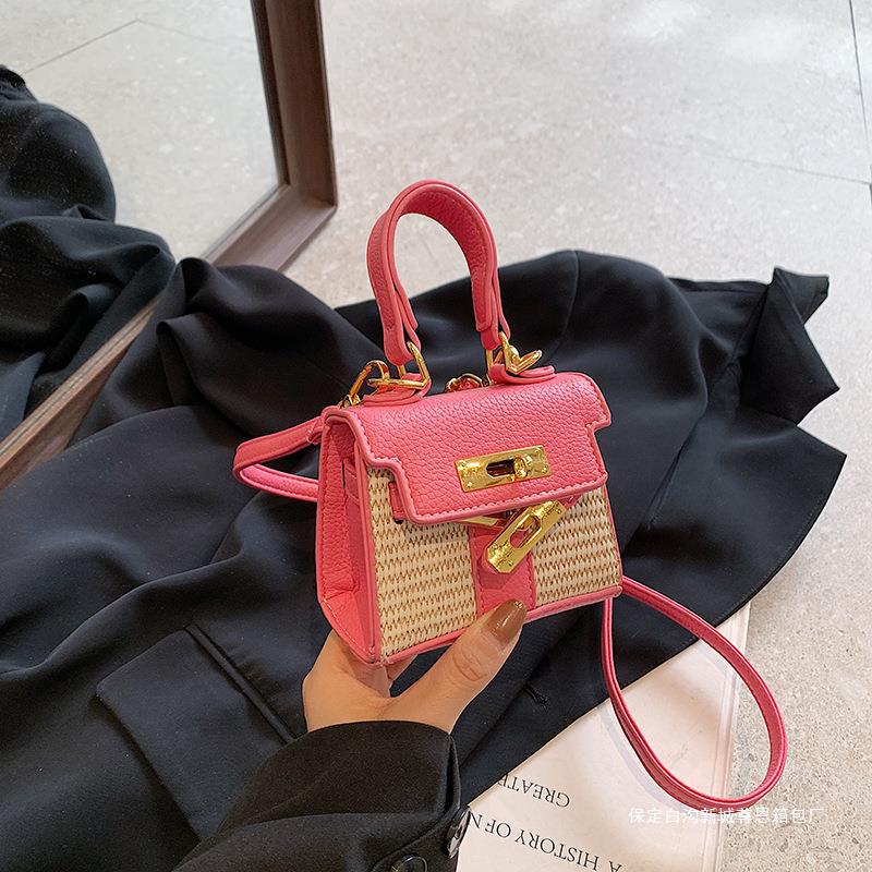 手拎迷你小方包女2024春夏韓國ins時尚單肩包小眾感斜挎包無綠色