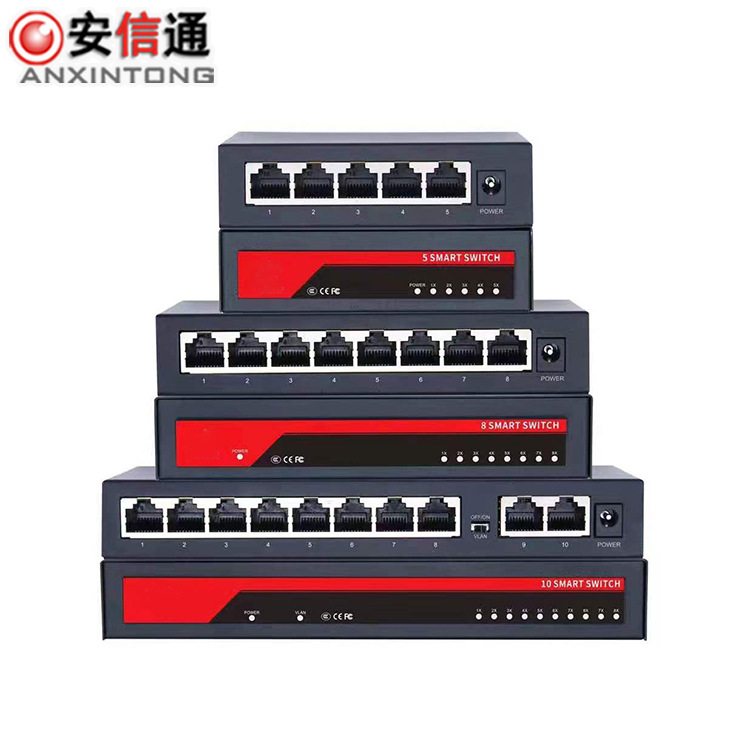 百兆千兆5口 8口 10口 交换机由路由器分流器集线器家用金属外壳