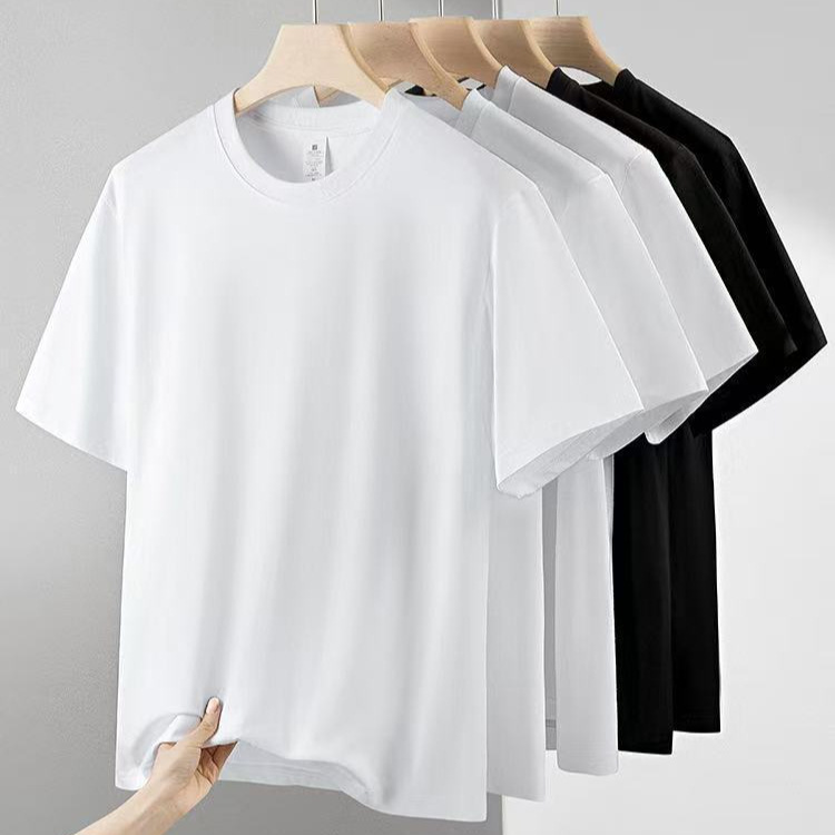 180g Short-Sleeved Manufacturer Cvc Half-Sleeved Pure Color Round Neck Bottoming Heavy T-Shirt Summer Thin Loose Short-Sleeved Men and Women 180g Short-Sleeved Manufacturer Cvc Half-Sleeved Pure Color Round Neck Bottoming Heavy T-Shirt Summer Thin Loose Short-Sleeved Men and Women
