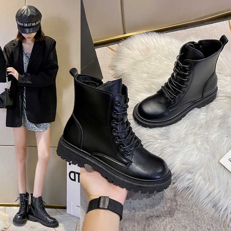Women's Martin British Style 2025 New Thin Student Korean Version Internet Celebrity Autumn Leather Ankle Boots Trendy_vogvips.com