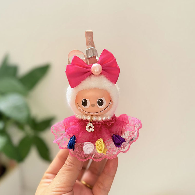 迷你版4.0LABUBU搪胶脸毛绒盲盒玩偶衣服圣诞套装小鼻嘎心底密码|undefined