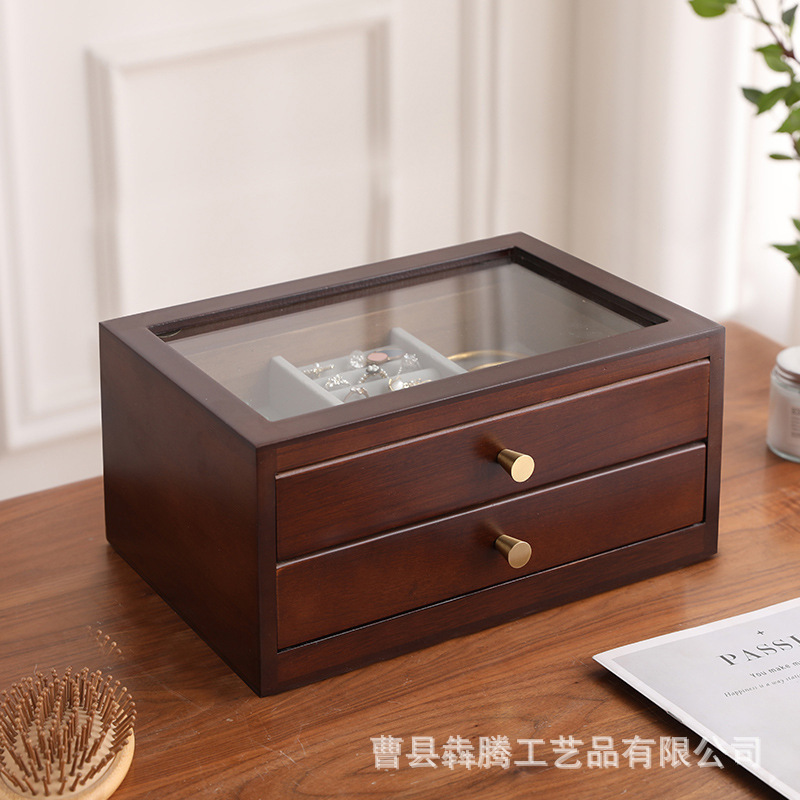 スポット木製レトロ多層ジュエリーボックスネックレスブレスレット大容量収納ボックス中国風のジュエリー収納ボックス|undefined