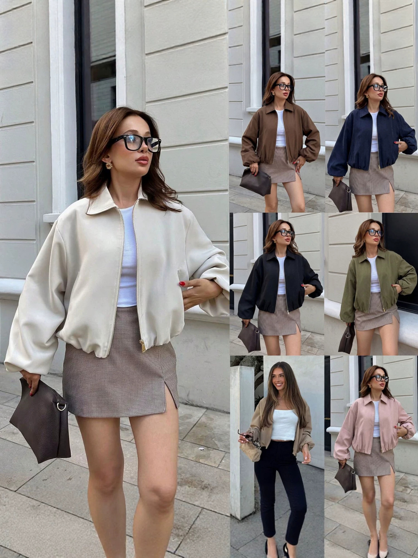 2026 Fall/Winter New Cross-Border Amazon European and American Retro Style Loose Fit Drop-Shoulder Short Zipper Jacket