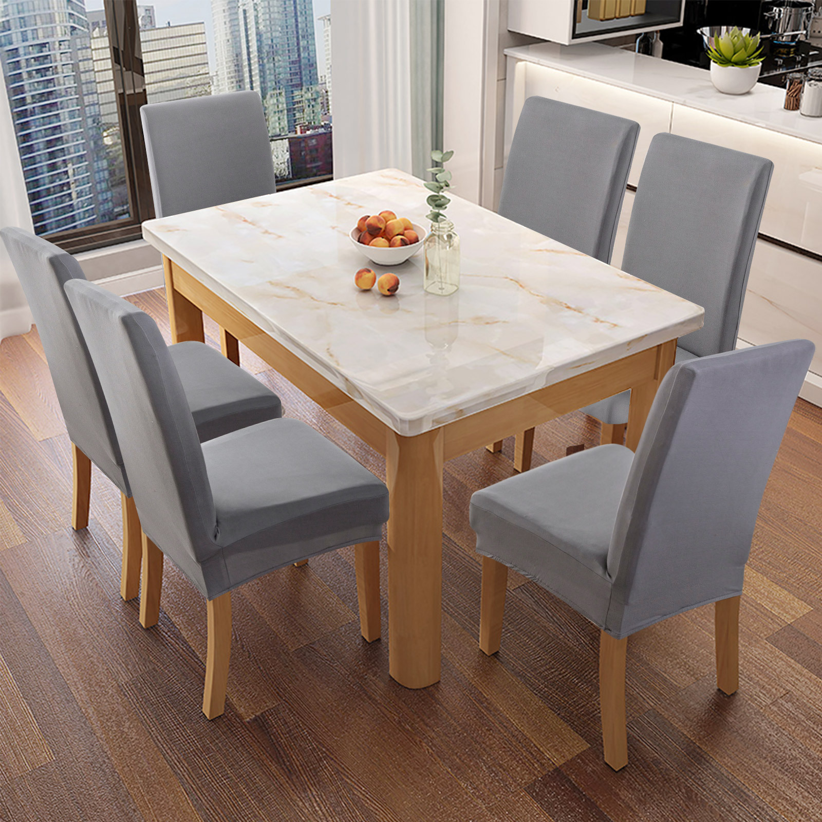 Milk silk elastic chair cover dust-proof and stain-resistant home chair protective cover manufacturer wholesale solid color chair cover