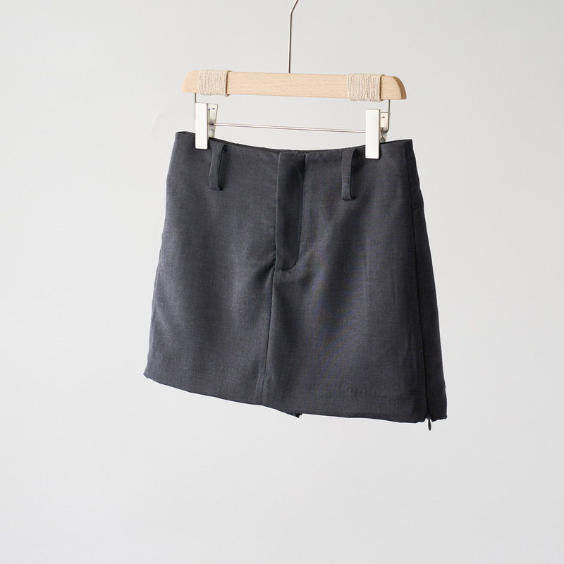 Pure yuan! M Shorts 2025 Spring New Deconstructed Zipper Split Culottes Wear High Waist A- style Western Skirt