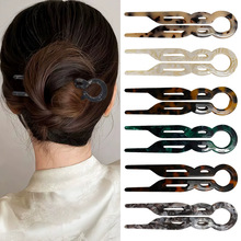 醋酸u型发簪现代日常盘发神器2025新款发夹大号万能小鱼发钗头饰