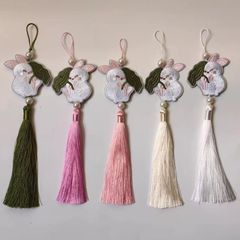 12CM洗練された小さなフリンジ5.5CM * 6CM両面のウサギのペンダントスポット卸売りアクセサリー部品