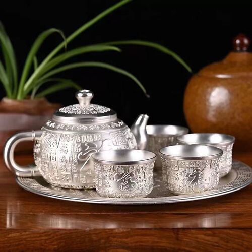 Alloy cup for worshiping the God of Wealth, Buddha cup, water supply bowl, seven for eight, for fortune ornaments, household worship tea cup
