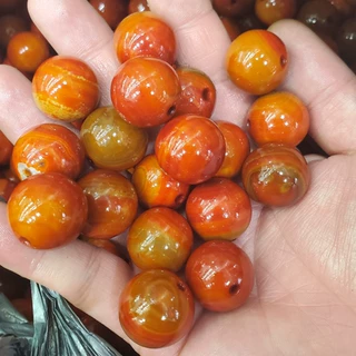 战国红玛瑙圆珠玉石散珠20毫米花玛瑙珠子diy手链项链饰品配件珠