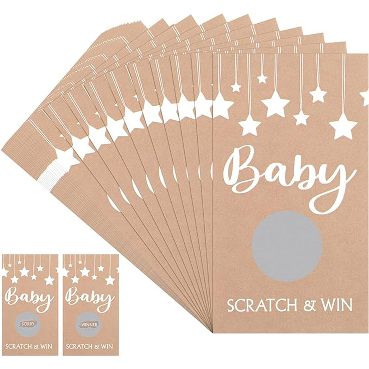 Foreign Trade Hot Selling Baby Gifts Draw Tickets Party Games Activities Baby Sex Reveal Scratch Cards