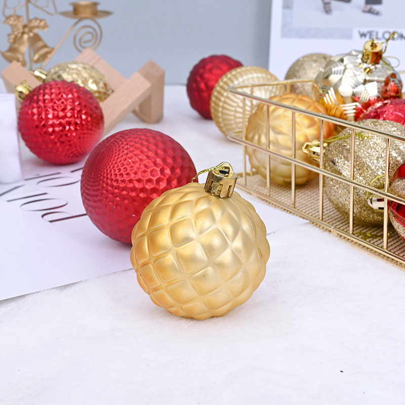 Navidad 6cm 40PCS set pintado plástico galvanizado bola de Navidad árbol de Navidad atmósfera de vacaciones bola de decoración
