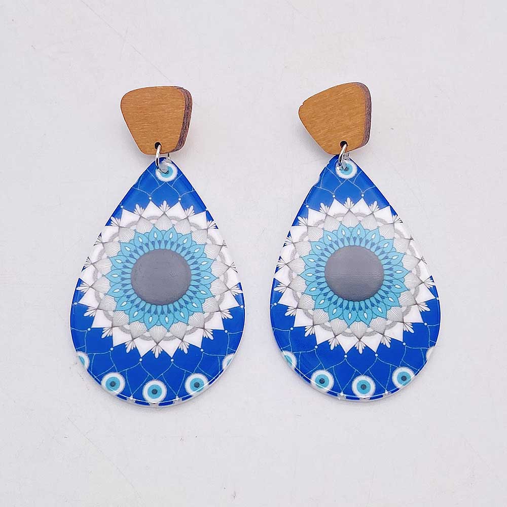 1 Pair Casual Simple Style Devil's Eye Water Droplets Arylic Drop Earrings display picture 4