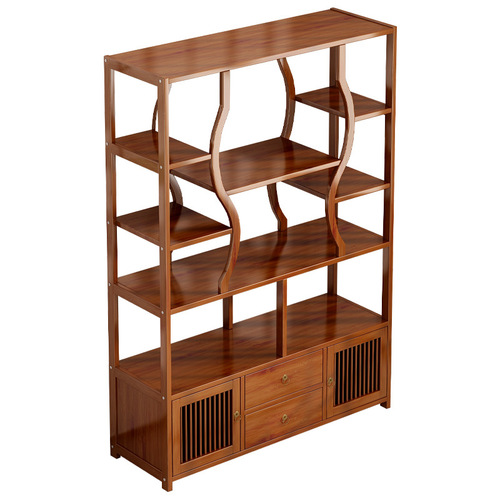 Modern Minimalist Chicken-Wing Wood Display Cabinet, Antique Shelf, Solid Wood Chinese-Style Tea Rack, Multi-Treasure Pavilion, Tea Room Storage Rack