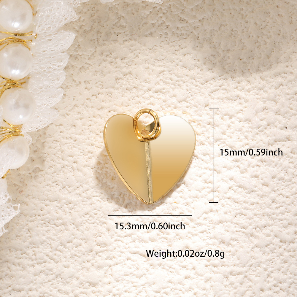 1 Pieza 20x21mm Cobre Perla Circón Forma De Corazón Colgante display picture 10
