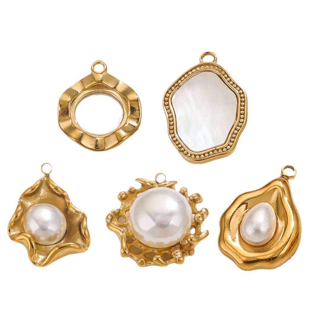 Acero inoxidable estilo francés nicho de diseño sol perla colgante colgante DIY colgante pendiente