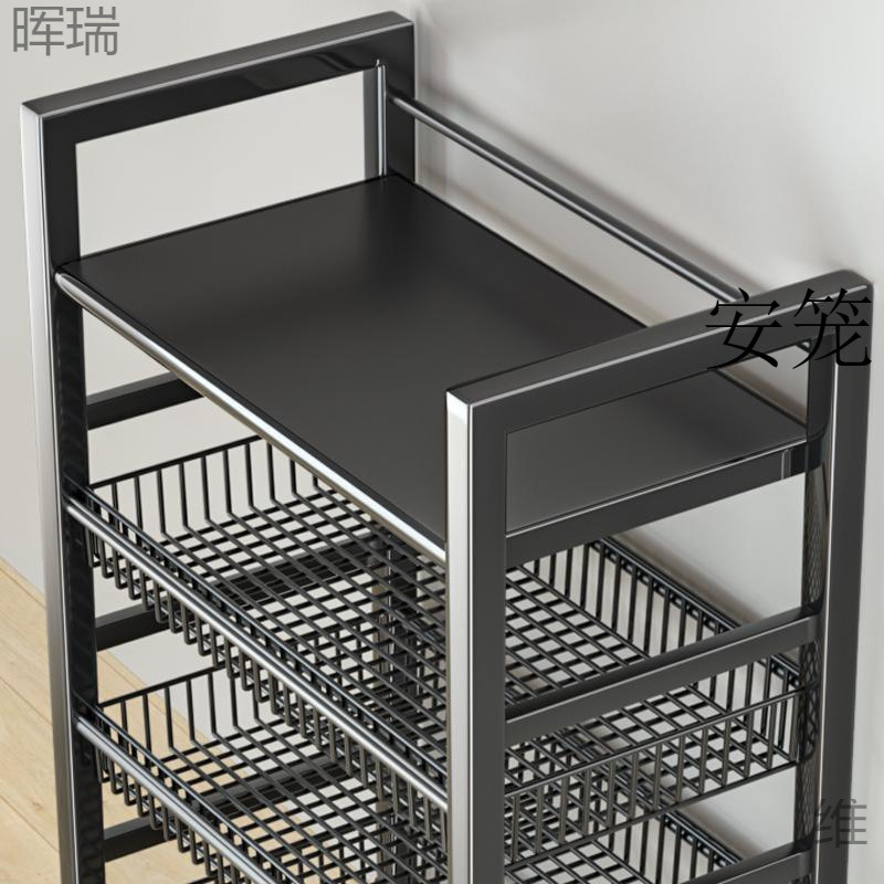 厨房置物架落地多层家用微波炉架子蔬菜收纳架烤箱架储物架带轮子|undefined