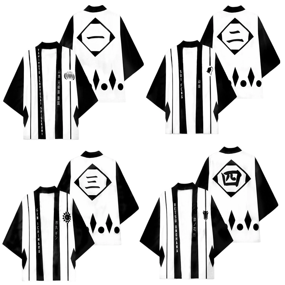 Трансграничная весна и лето горячие продажи смерти BLEACH Куросаки Ичиго кардиган и костюм плащ мужской халат с цифровым принтом 3D