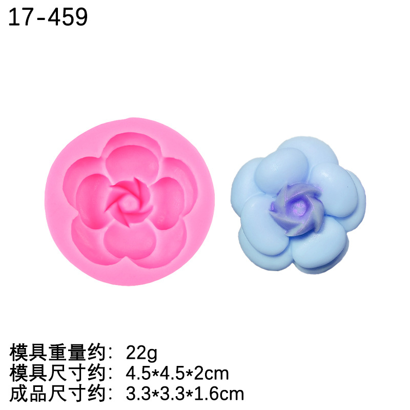 Camelia con agujero no agujero molde de silicona arcilla suave cerámica jabón hecho a mano epoxi aire acondicionado salida de aire aromaterapia molde
