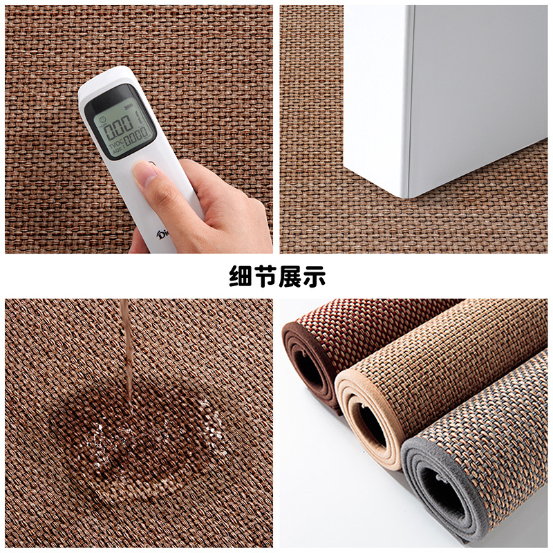 Color sólido alfombra de cocina minimalista resistente al desgaste alfombra de piso trenzada larga absorción de agua absorción de aceite gruesa almohadilla antisucia