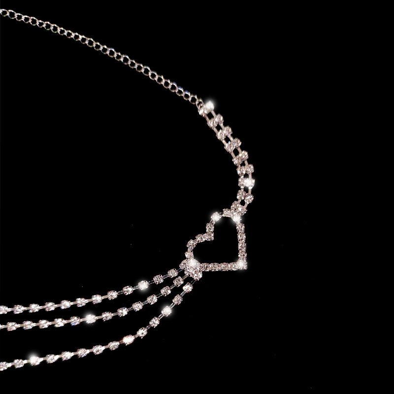 Fashion Heart Shape Alloy Plating Zircon Women's Chain Belts 1 Piece display picture 4