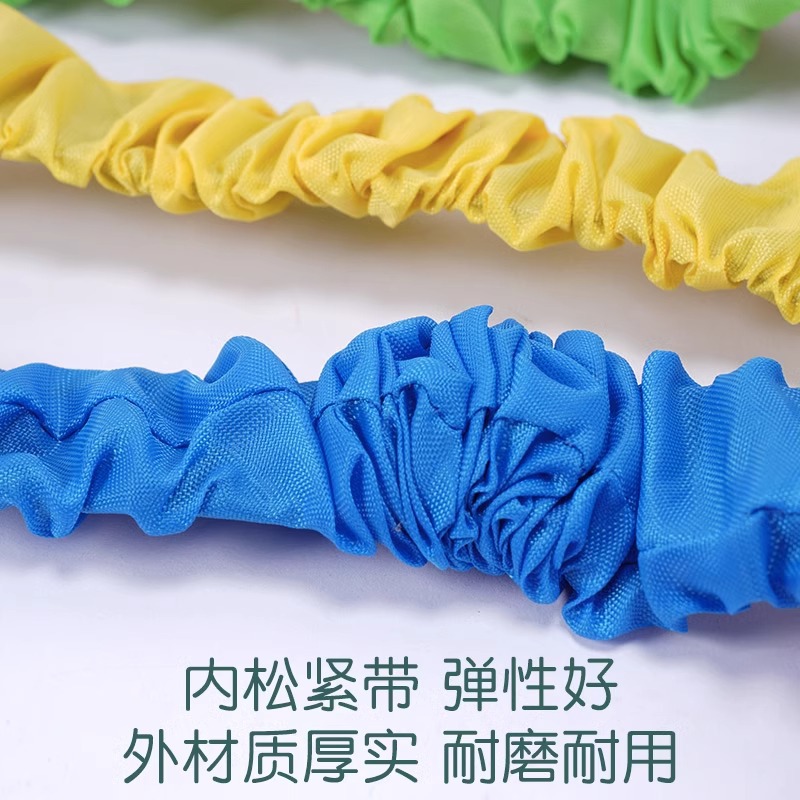 Cuerda de competencia de correas de tres patas para dos personas, entrenamiento de integración sensorial para niños, ejercicios matutinos de jardín de infantes, juguetes, anillo de tracción, equipo de correa elástica