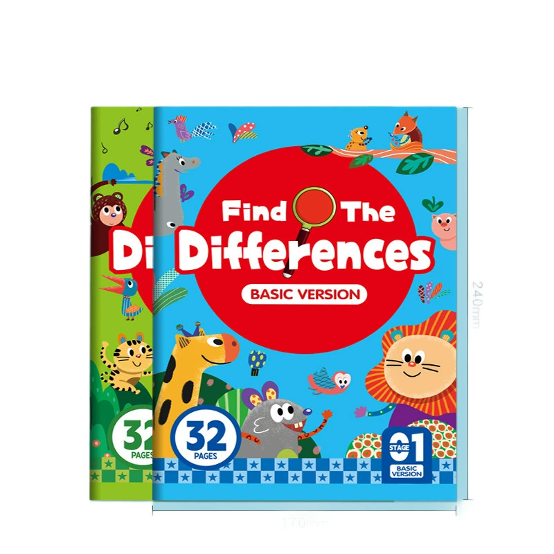 Cross-border Children's Visual Discovery Challenge Concentration Training Find the Differences Puzzle Book Picture Book Look for Things