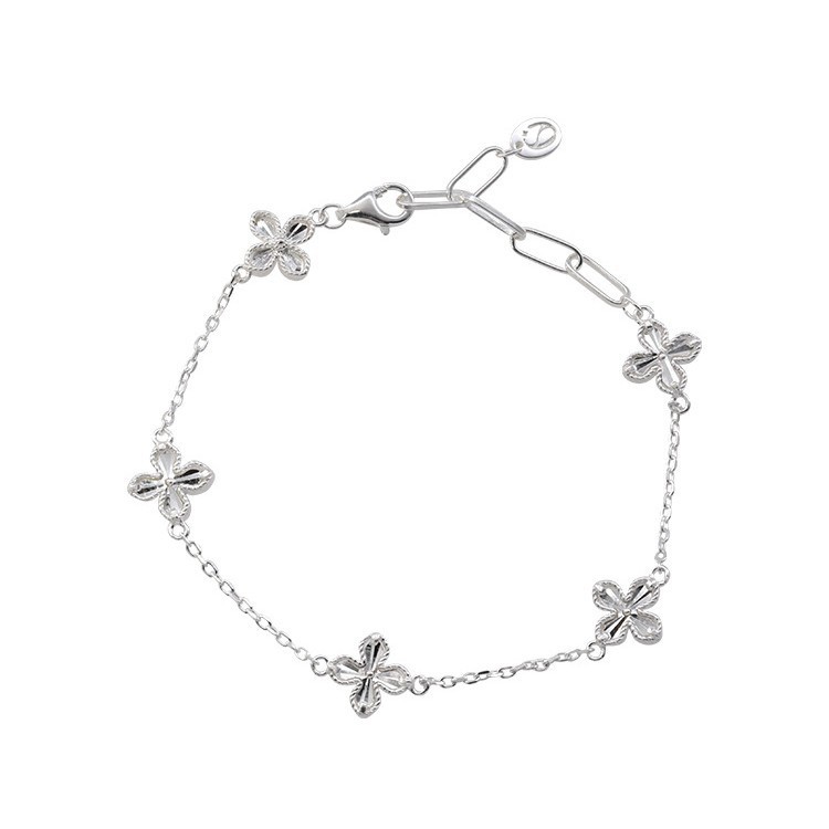 Braccialetto in argento sterling con trifoglio portafortuna per donna, design di nicchia, sensazione di alta qualità, leggero, personalità unica,_voghion.com