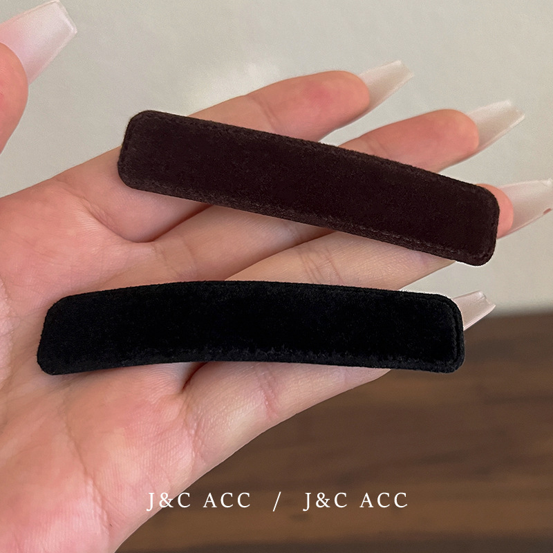 簡約復古植絨側邊夾幾何髮夾少女無痕邊夾劉海夾BB夾碎髮夾子髮飾